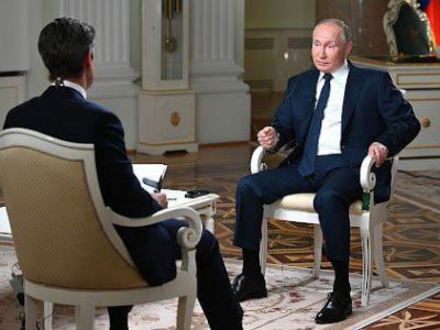 Такер Карлсон и Владимир Путин. Фото: t.me/pr_russia
